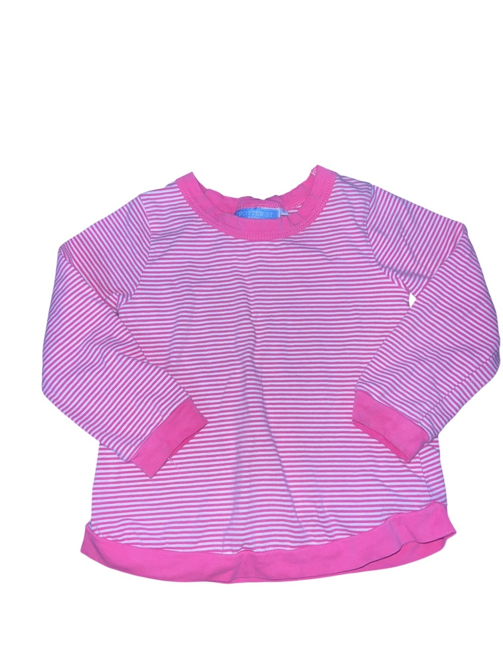 Trotter Street Kids Pink & White Striped Long-Sleeve Tee